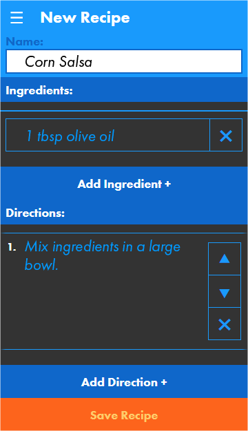 Edit the name and ingredients